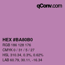 カラーコード: HEX #BA80B0 | qconv.com