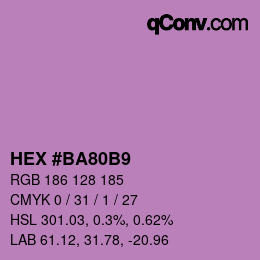 カラーコード: HEX #BA80B9 | qconv.com