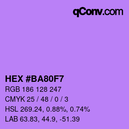 Color code: HEX #BA80F7 | qconv.com