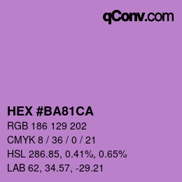 Color code: HEX #BA81CA | qconv.com