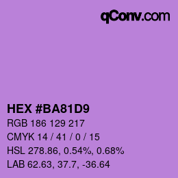Color code: HEX #BA81D9 | qconv.com