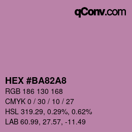 Color code: HEX #BA82A8 | qconv.com