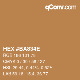 Color code: HEX #BA834E | qconv.com
