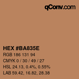 Color code: HEX #BA835E | qconv.com