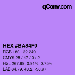 Color code: HEX #BA84F9 | qconv.com