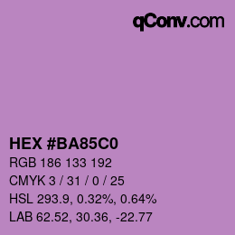 Color code: HEX #BA85C0 | qconv.com