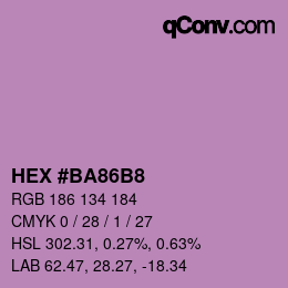 Color code: HEX #BA86B8 | qconv.com
