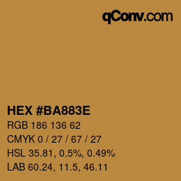 Color code: HEX #BA883E | qconv.com