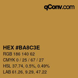 Farbcode: HEX #BA8C3E | qconv.com
