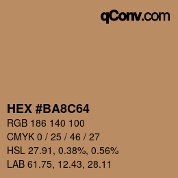 Color code: HEX #BA8C64 | qconv.com