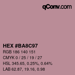 Color code: HEX #BA8C97 | qconv.com