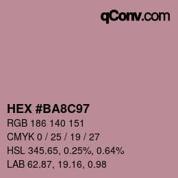 Color code: HEX #BA8C97 | qconv.com