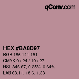 Color code: HEX #BA8D97 | qconv.com