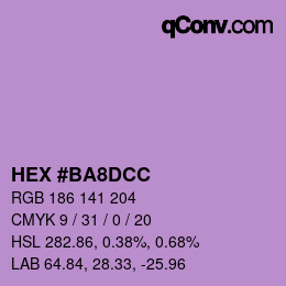 Color code: HEX #BA8DCC | qconv.com