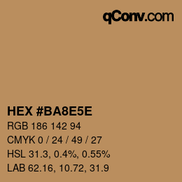 Color code: HEX #BA8E5E | qconv.com
