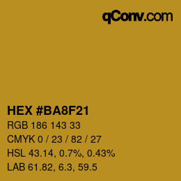 Color code: HEX #BA8F21 | qconv.com