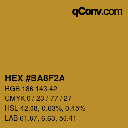 カラーコード: HEX #BA8F2A | qconv.com