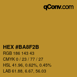 カラーコード: HEX #BA8F2B | qconv.com