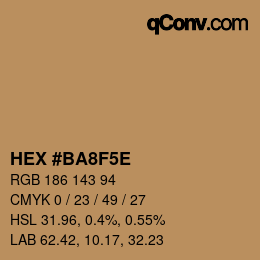 Código de color: HEX #BA8F5E | qconv.com