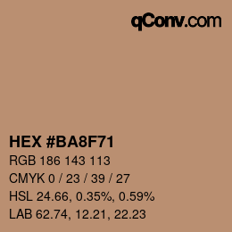 Color code: HEX #BA8F71 | qconv.com