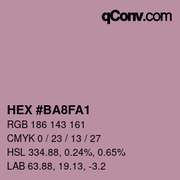 カラーコード: HEX #BA8FA1 | qconv.com