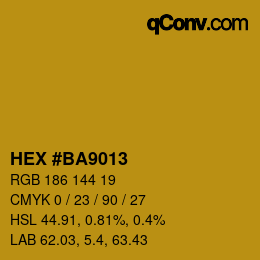カラーコード: HEX #BA9013 | qconv.com