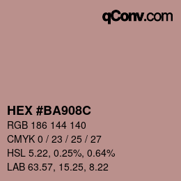 Color code: HEX #BA908C | qconv.com