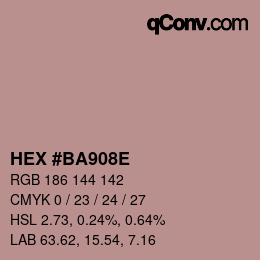 Color code: HEX #BA908E | qconv.com