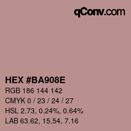 Color code: HEX #BA908E | qconv.com