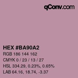 Color code: HEX #BA90A2 | qconv.com