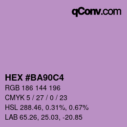 Color code: HEX #BA90C4 | qconv.com
