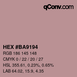 Color code: HEX #BA9194 | qconv.com