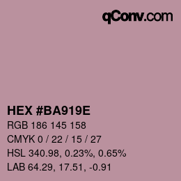 Color code: HEX #BA919E | qconv.com