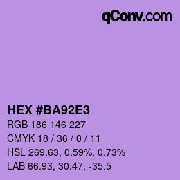 Código de color: HEX #BA92E3 | qconv.com
