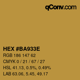 Color code: HEX #BA933E | qconv.com