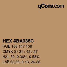 Color code: HEX #BA936C | qconv.com