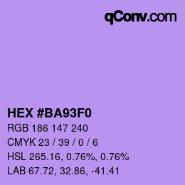 Color code: HEX #BA93F0 | qconv.com