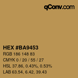 Color code: HEX #BA9453 | qconv.com