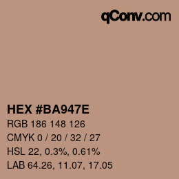 Color code: HEX #BA947E | qconv.com