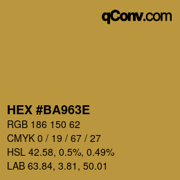 Color code: HEX #BA963E | qconv.com