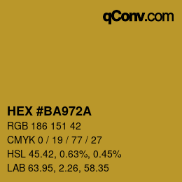 Color code: HEX #BA972A | qconv.com