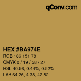 Color code: HEX #BA974E | qconv.com