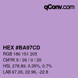 Color code: HEX #BA97CD | qconv.com