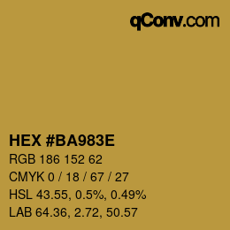 Color code: HEX #BA983E | qconv.com