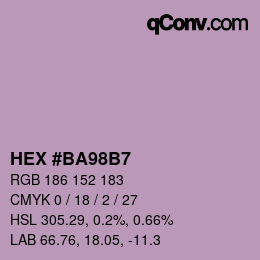 Color code: HEX #BA98B7 | qconv.com