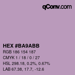 Color code: HEX #BA9ABB | qconv.com