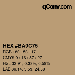 Color code: HEX #BA9C75 | qconv.com