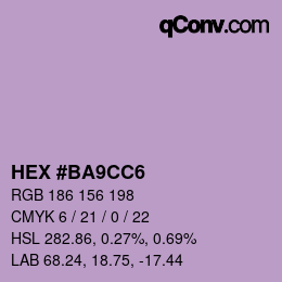 Color code: HEX #BA9CC6 | qconv.com