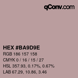Color code: HEX #BA9D9E | qconv.com