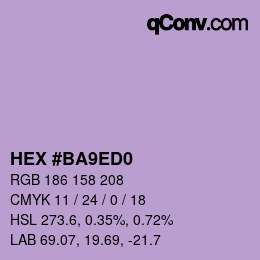 Color code: HEX #BA9ED0 | qconv.com